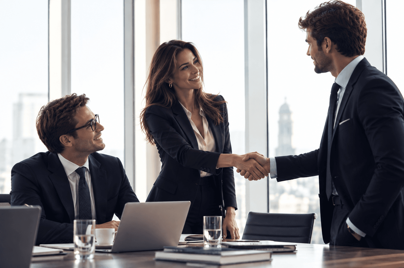 M&A-Berater beim Handschlag